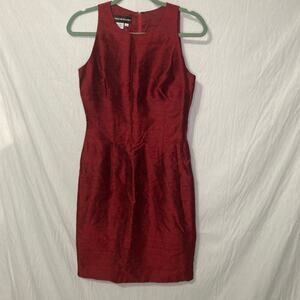 Donna Morgan Women's  Size 4 Raw Silk Red Sheath Dress